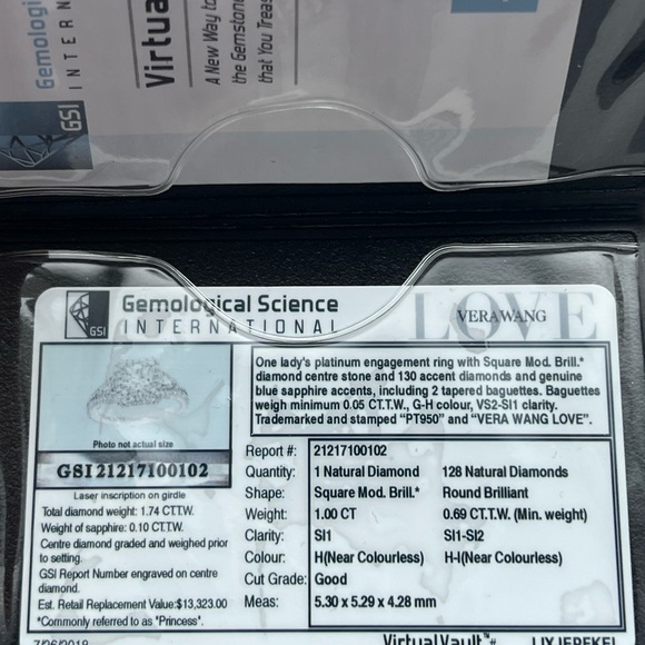 Vera Wang engagement ring. Size 6 - Picture 4 of 6